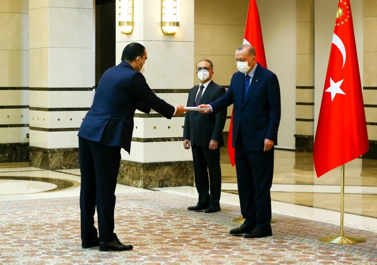 Son dakika haber! Tacikistan\'ın Ankara Büyükelçisi Gulov, Cumhurbaşkanı Erdoğan\'a güven mektubu sundu