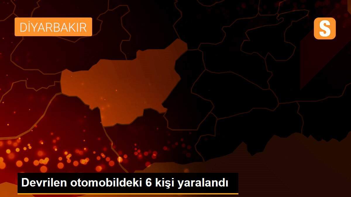Devrilen otomobildeki 6 kişi yaralandı