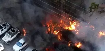 İsrail'de parkta çıkan yangın araçlara sıçradı