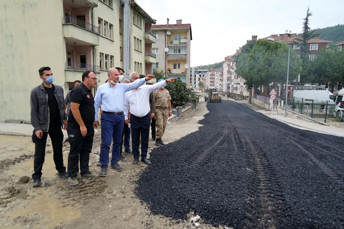 Son dakika haberleri... Sel bölgesinde üst yapı çalışmaları başladı