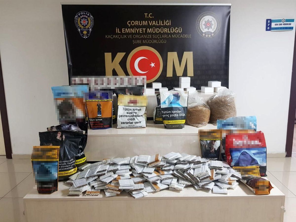 Çorum polisi\'nden kaçak makaron operasyonu