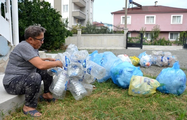 Okul müdür yardımcısı sokak hayvanları için plastik atık topluyor