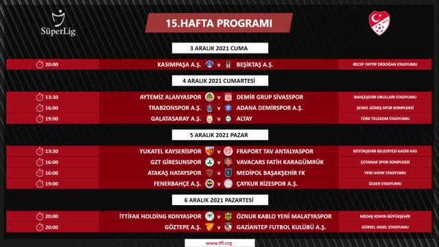 Süper Lig'de 4-16. hafta maç programları belli oldu! İşte derbi tarihleri