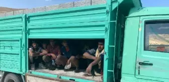 Briket yüklü kamyonette 27 kaçak göçmen yakalandı