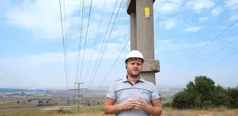 İpe dolanarak mahsur kalan leyleği arıza ekipleri kurtardı
