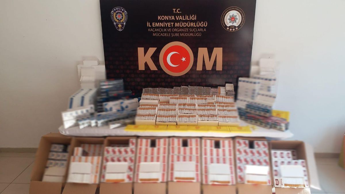 Konya\'da 525 bin 200 makaron ele geçirildi