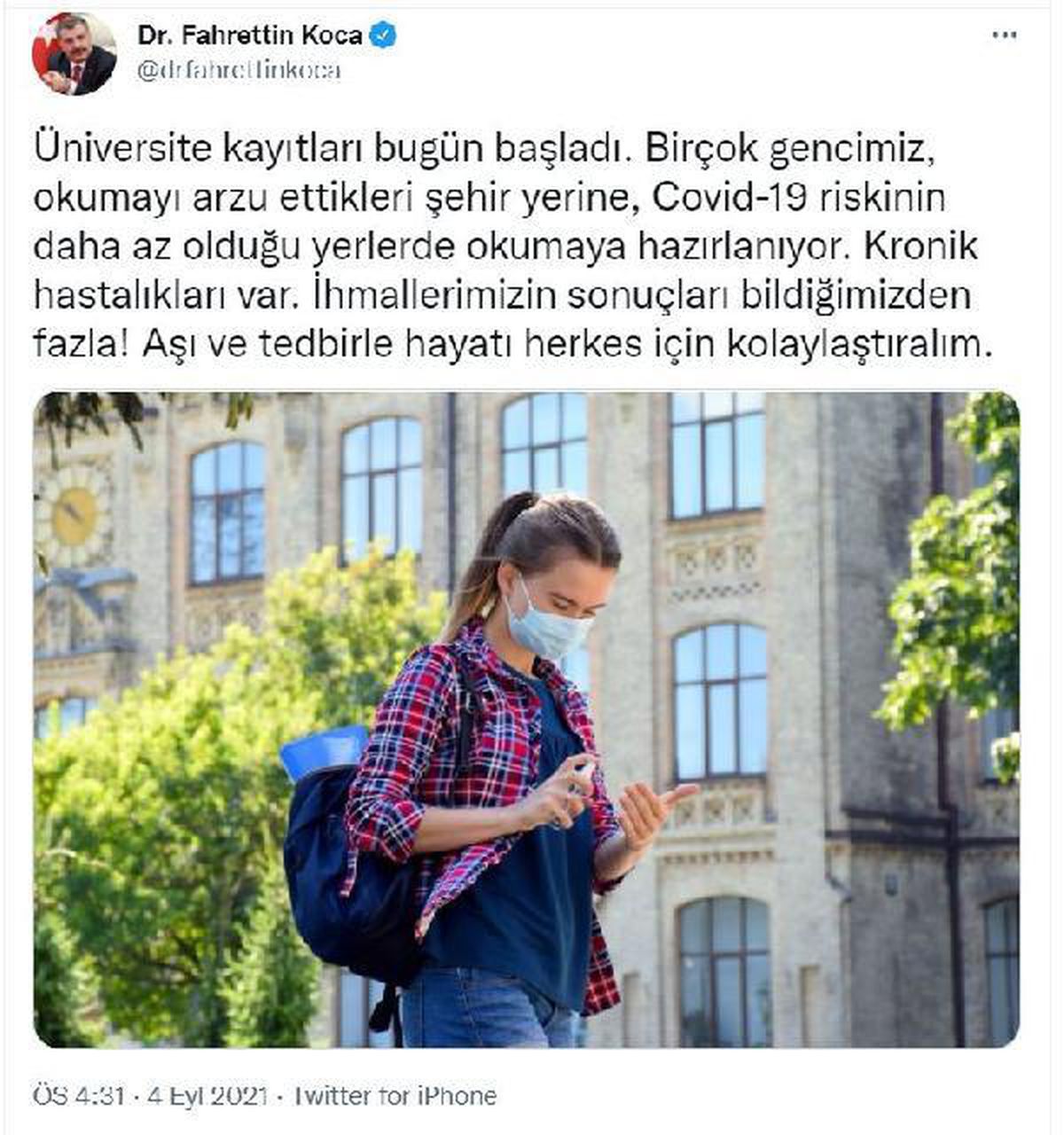Son dakika haberi! Bakan Koca\'dan üniversite kaydı yaptıran gençlere mesaj