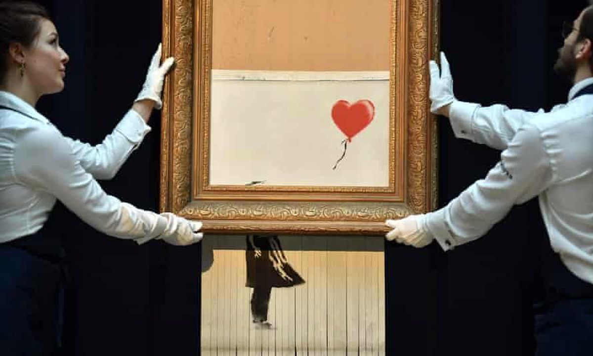 Banksy\'nin müzayede sonunda \'parçalanan\' eseri yeniden açık artırmayla satılacak