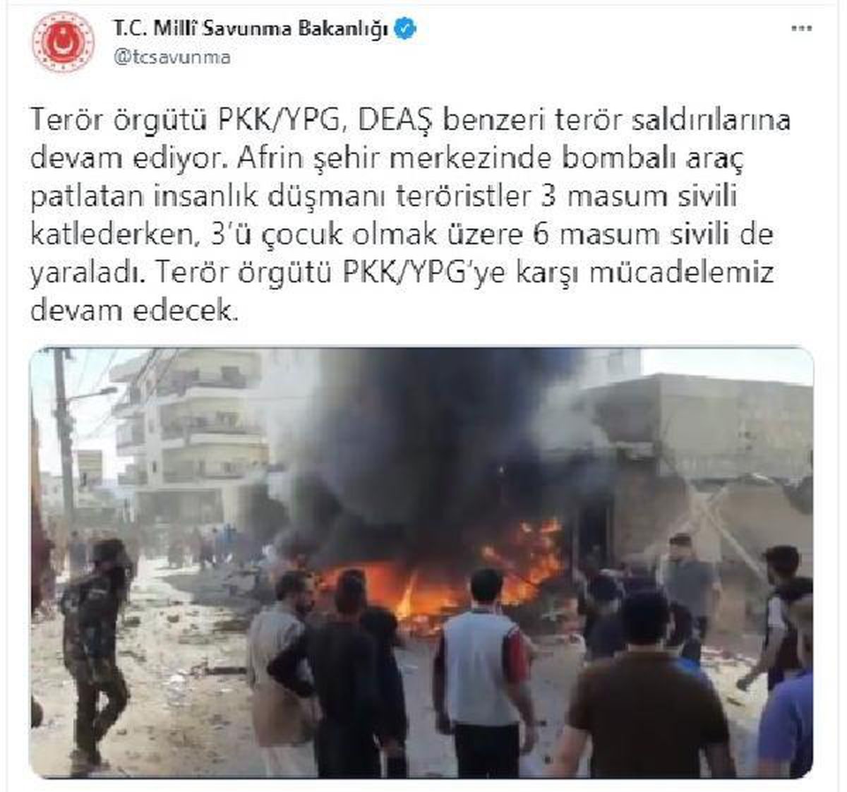 Afrin\'de bombalı araç patladı, 3 sivil öldü