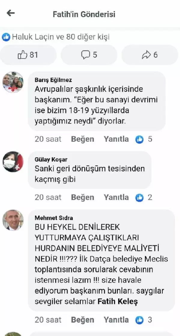 HEYKELTIRAŞ DENGE: 'SANAYİ AĞACI' HEYKELİNİN GERÇEK SAHİBİ SANAYİ ESNAFI