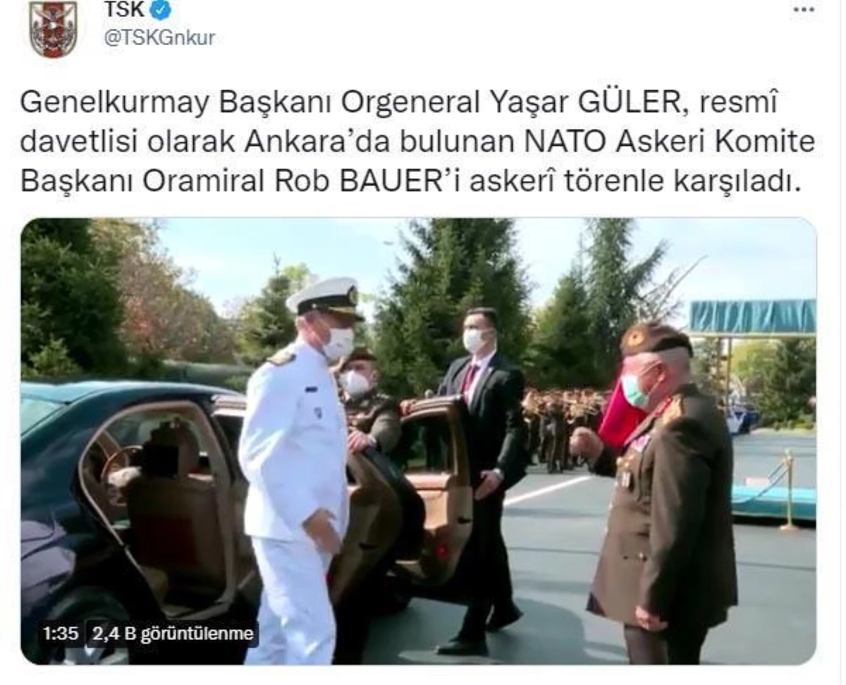 Orgeneral Güler, NATO Askeri Komite Başkanı ile görüştü