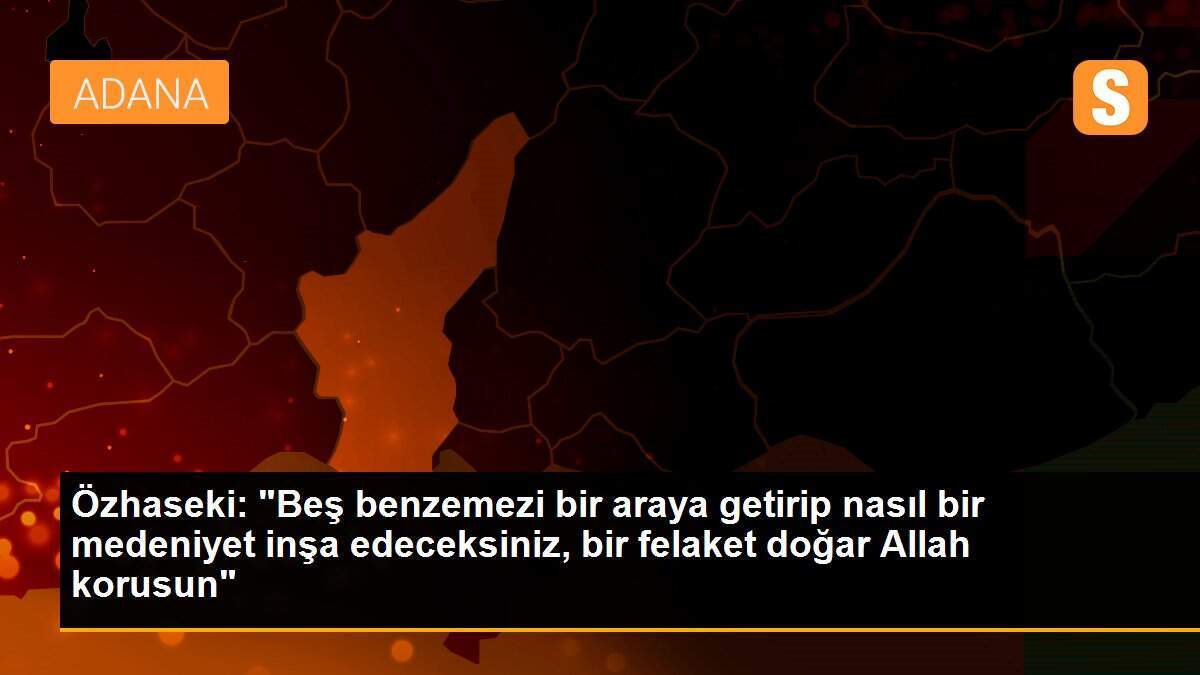 Özhaseki: "Beş benzemezi bir araya getirip nasıl bir medeniyet inşa edeceksiniz, bir felaket doğar Allah korusun"