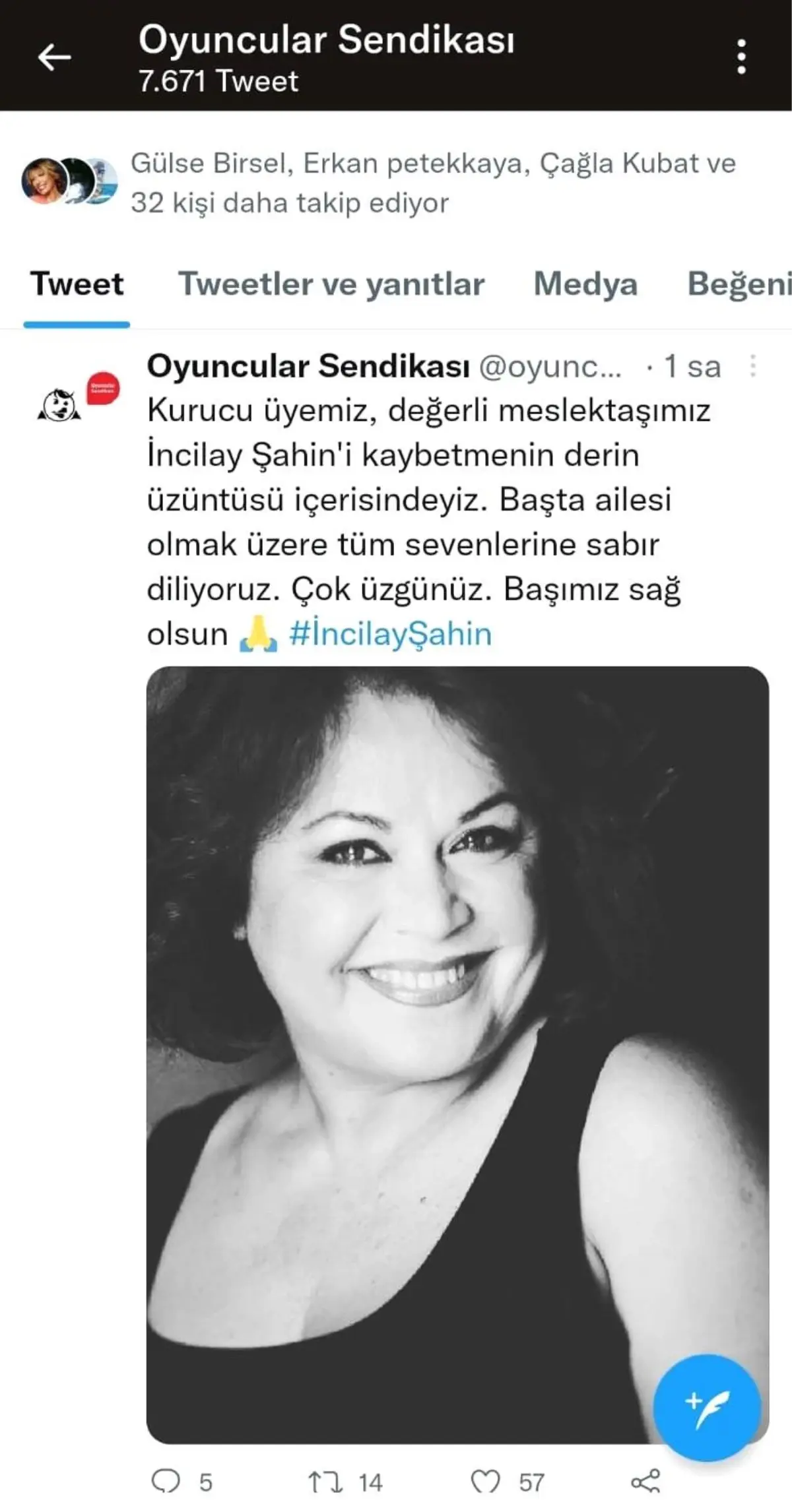 Oyuncu İncilay Şahin hayatını kaybetti