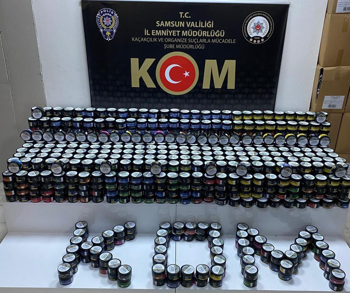 Samsun\'da kaçak nargile tütünü ele geçirildi