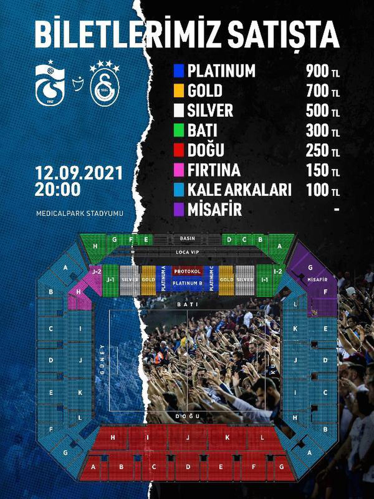 Trabzonspor\'da Galatasaray maçı biletleri satışa çıktı