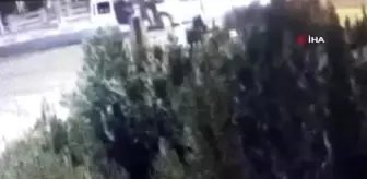 Benzinlik soyguncuları araçla kaçarken komisere böyle çarptı