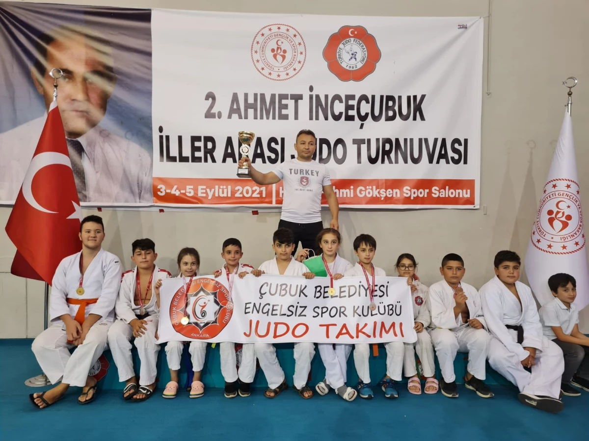 Çubuk Belediyesi Engelsiz Spor Kulübü, Çankırı\'daki judo turnuvasında birinci oldu