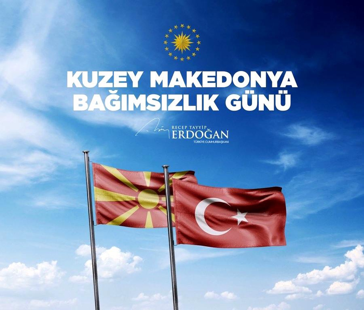 Cumhurbaşkanı Erdoğan, Kuzey Makedonya Cumhuriyeti\'nin bağımsızlık yıl dönümünü tebrik etti