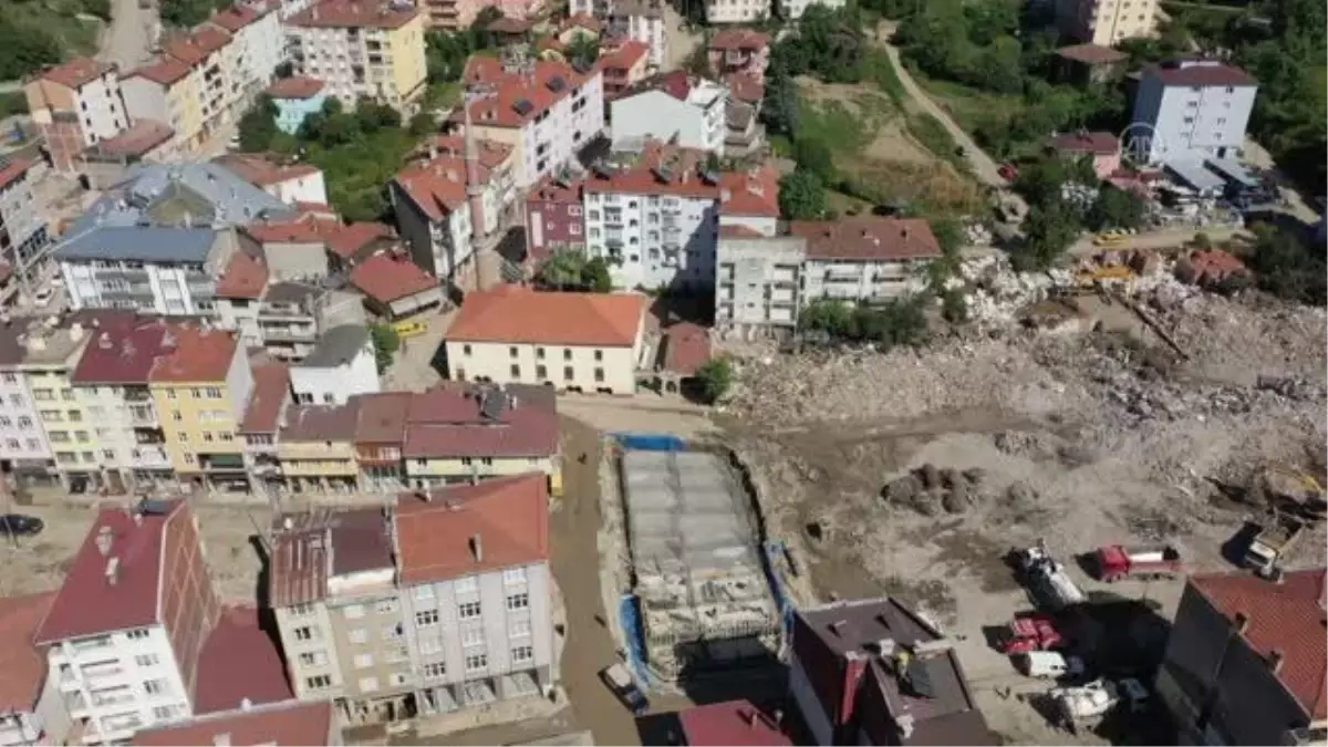 KASTAMONU - Drone - Sel felaketinin yaşandığı Bozkurt\'ta çalışmalar 28\'nci gününde devam ediyor