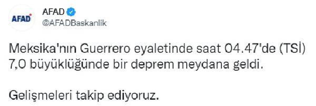 Meksika\'da 7 büyüklüğünde deprem