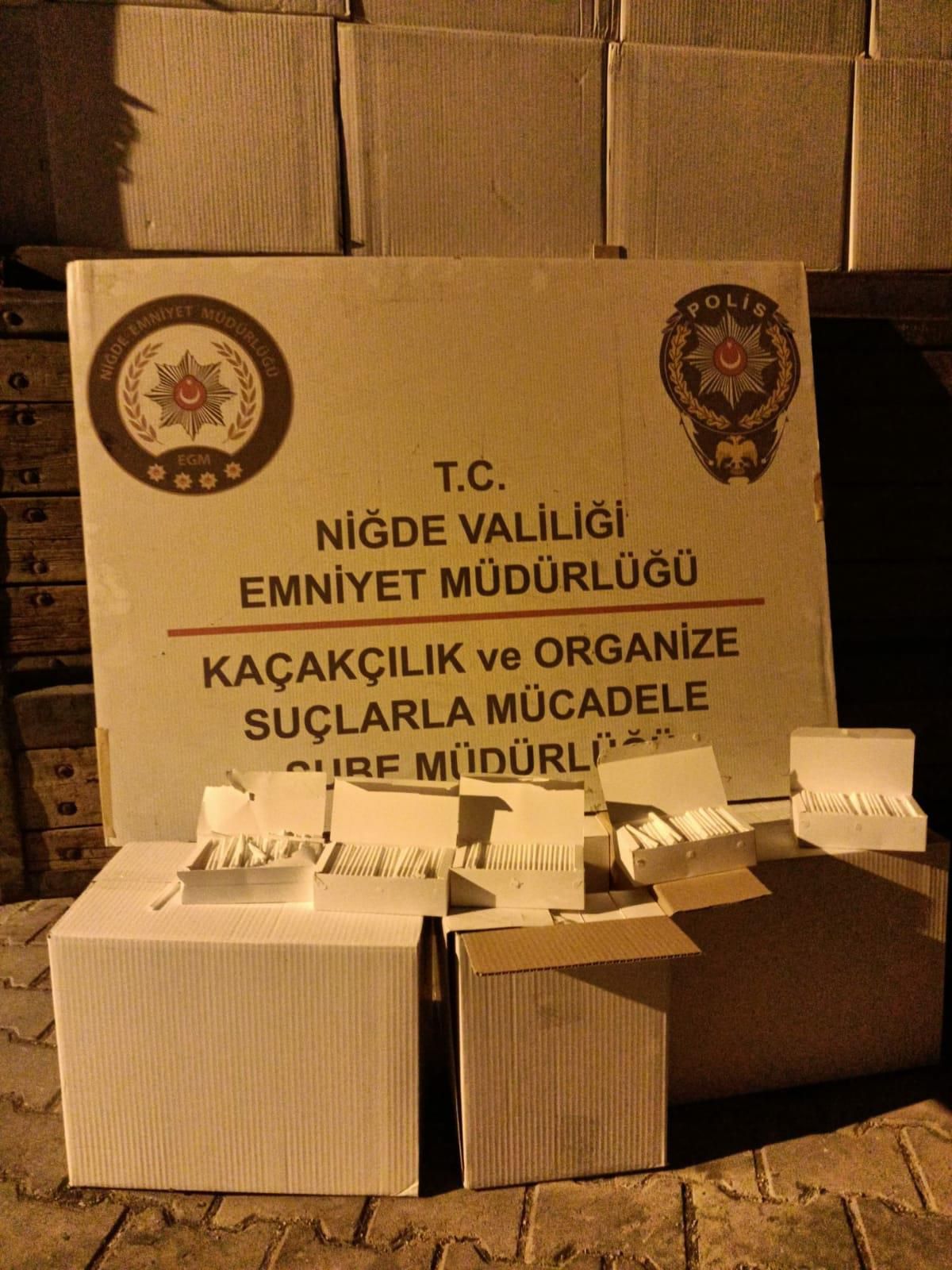 Niğde\'de 3 milyon makaron ele geçirildi