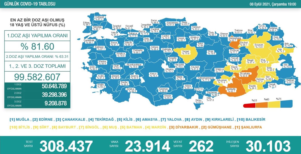 Son Dakika | Son 24 saatte korona virüsten 262 kişi hayatını kaybetti