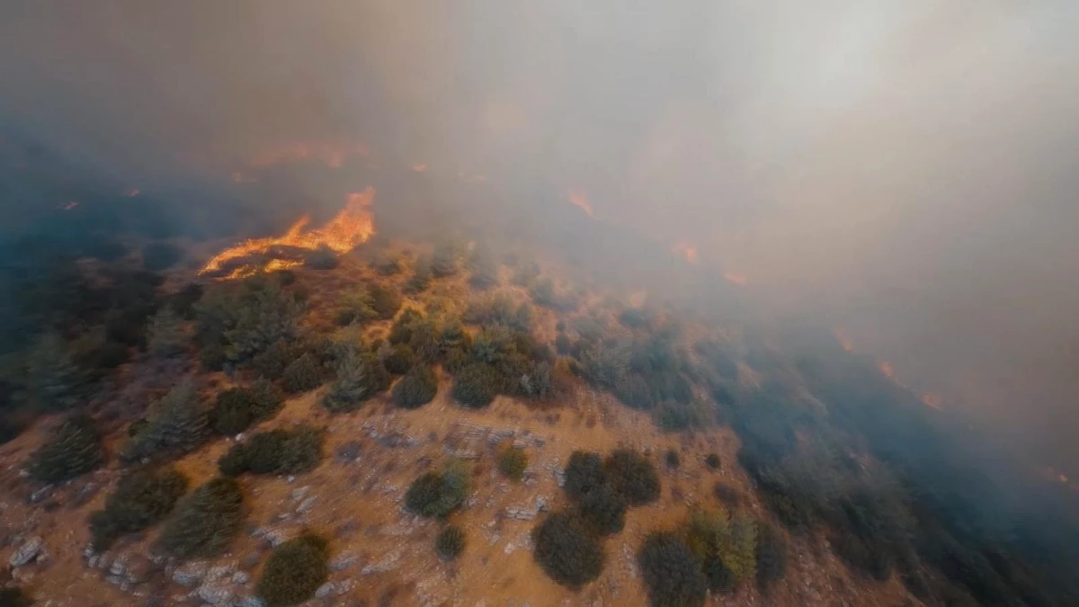 Son dakika haberi! Yarış dronu ile orman yangınları görüntülendi