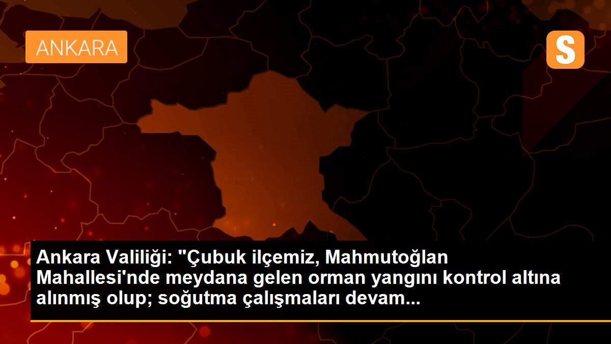 Ankara Valiliği: "Çubuk ilçemiz, Mahmutoğlan Mahallesi\'nde meydana gelen orman yangını kontrol altına alınmış olup; soğutma çalışmaları devam...