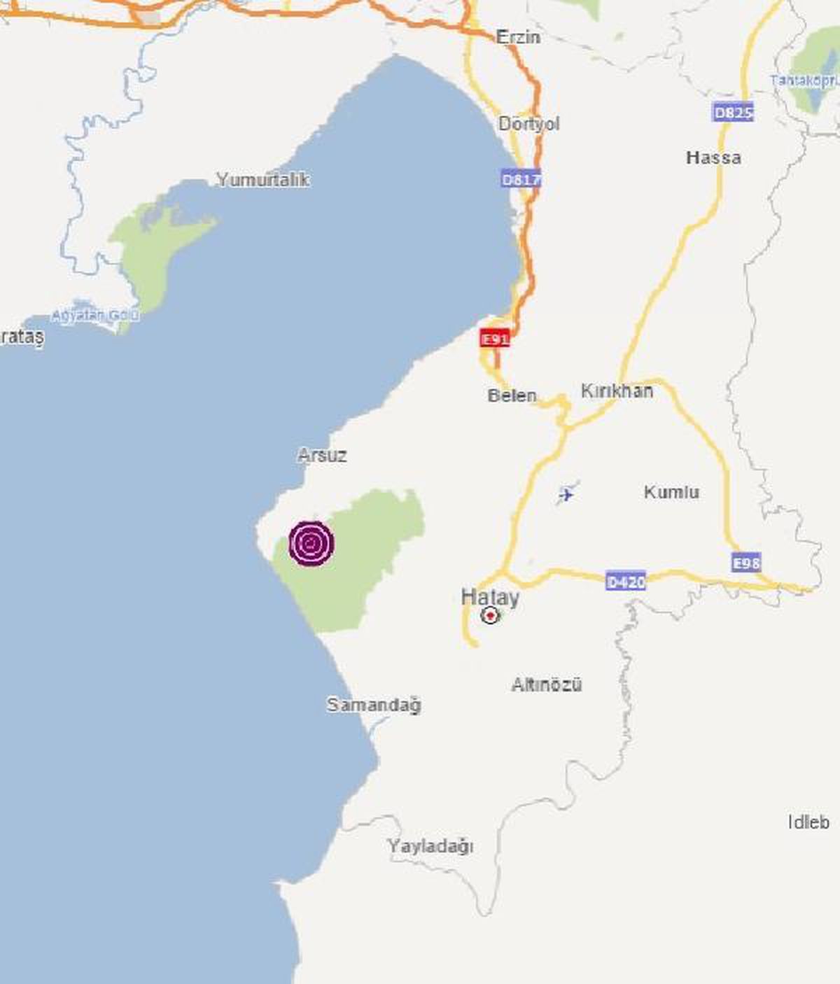 Hatay\'da 3.9 büyüklüğünde deprem