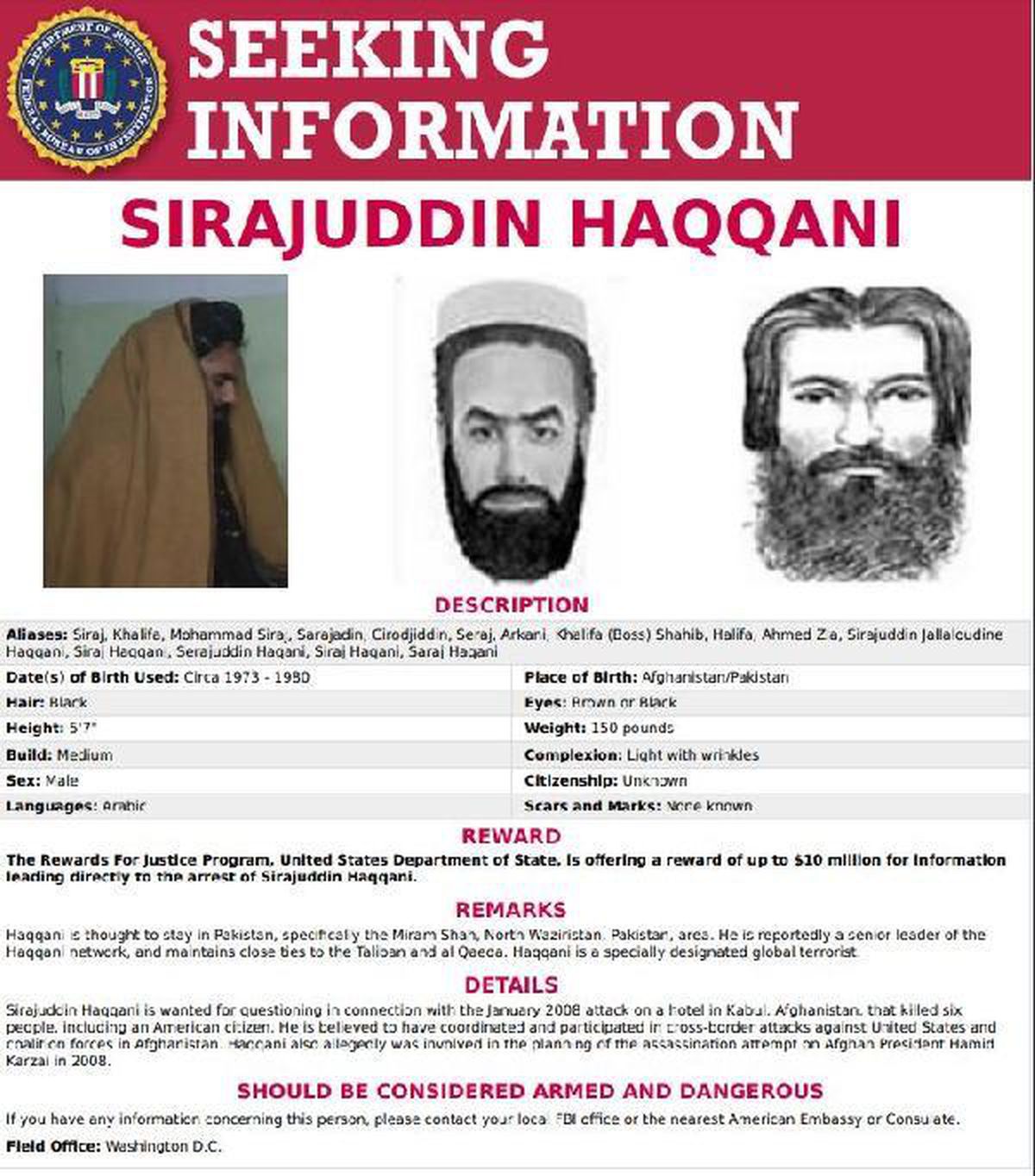 Taliban\'dan FBI\'ın en çok arananlar listesinde bulunan İçişleri Bakanı için yanıt