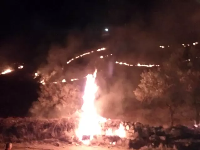 Mardin'de gece saatlerinde 2 noktada çıkan yangın korkuttu Mardin'de gece saatlerinde 2 noktada çıkan yangın korkuttu