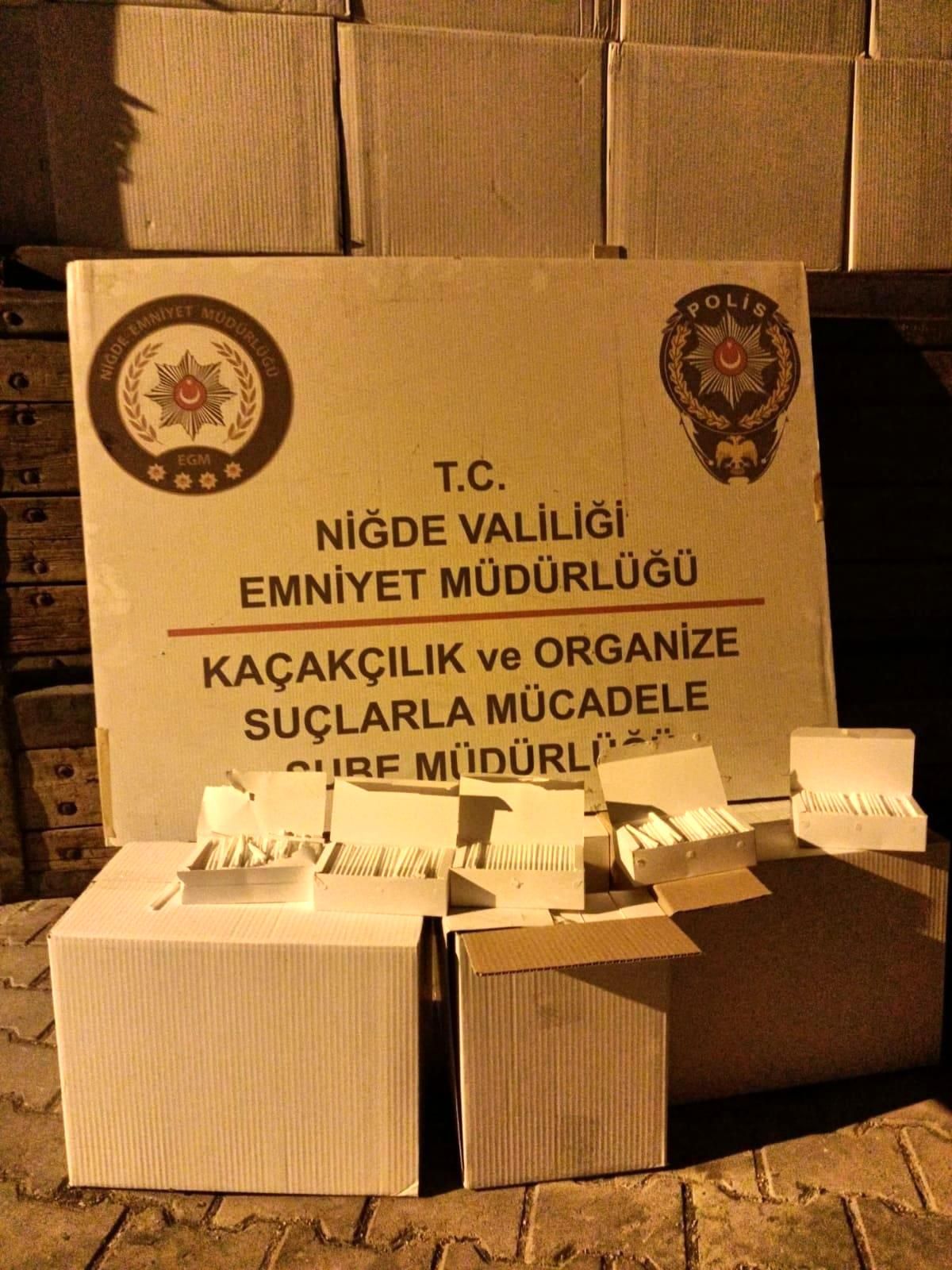 Niğde\'de 3 milyon makaron ele geçirildi