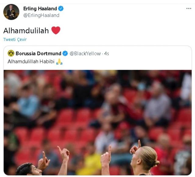 2 gol 1 asist yapan Haaland'dan, Beşiktaş maçı öncesi 'Elhamdulillah' paylaşımı