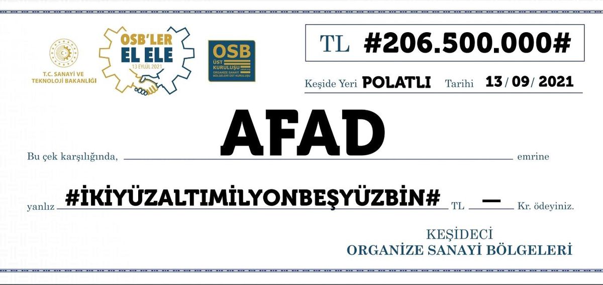 "Ben de Varım" kampanyasına 93 OSB\'den 206 milyon liralık destek