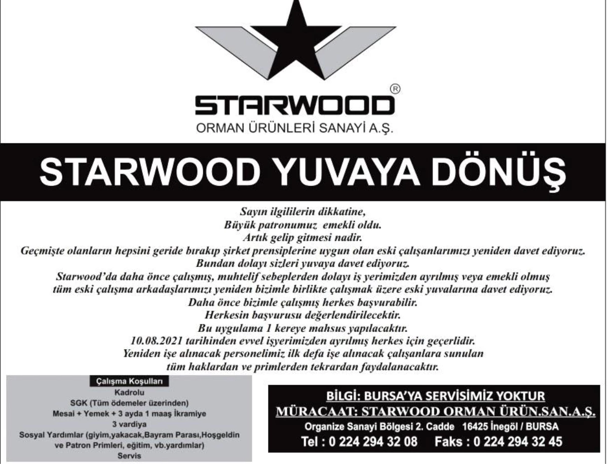 Starwood\'dan "Büyük patron emekli oldu, yuvaya dönebilirsiniz" ilanı