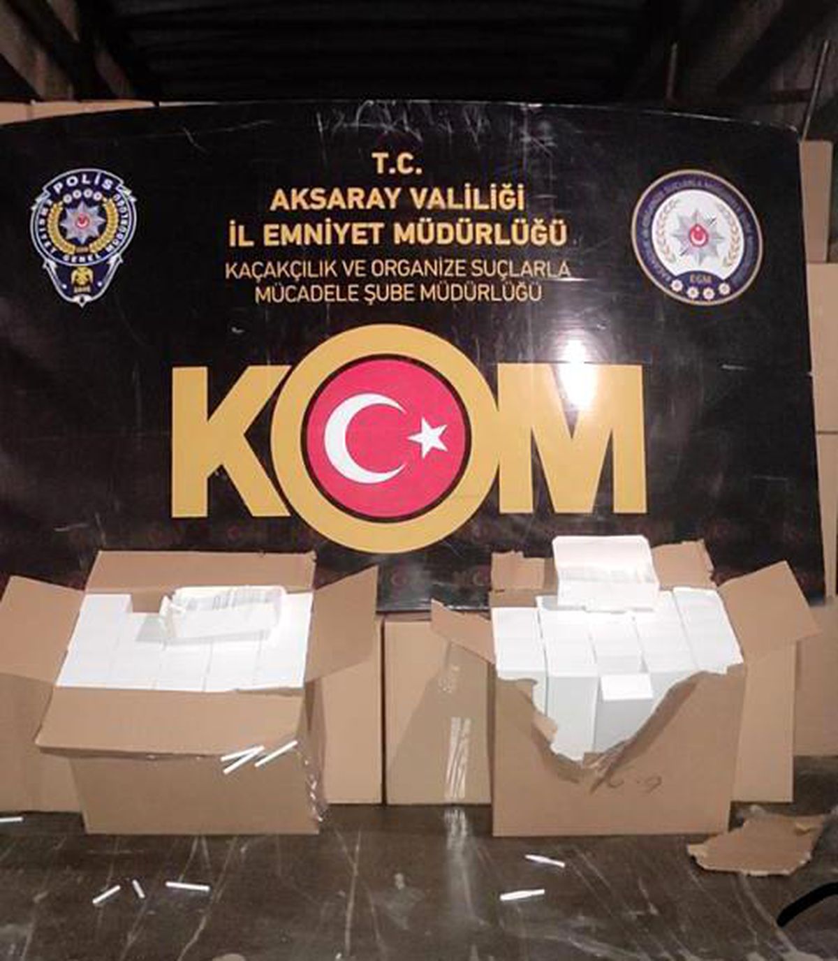 Aksaray\'da 9 milyon makaron ele geçirildi
