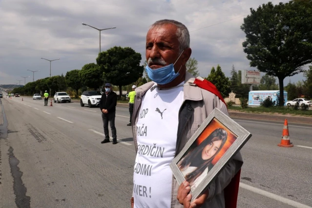 PKK'nın kaçırdığı kızını geri isteyen baba Ankara yürüyüşünde, Afyonkarahisar'dan geçti