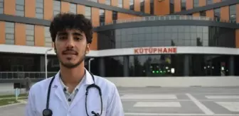 A medical student studies in the library where he was a worker in construction once