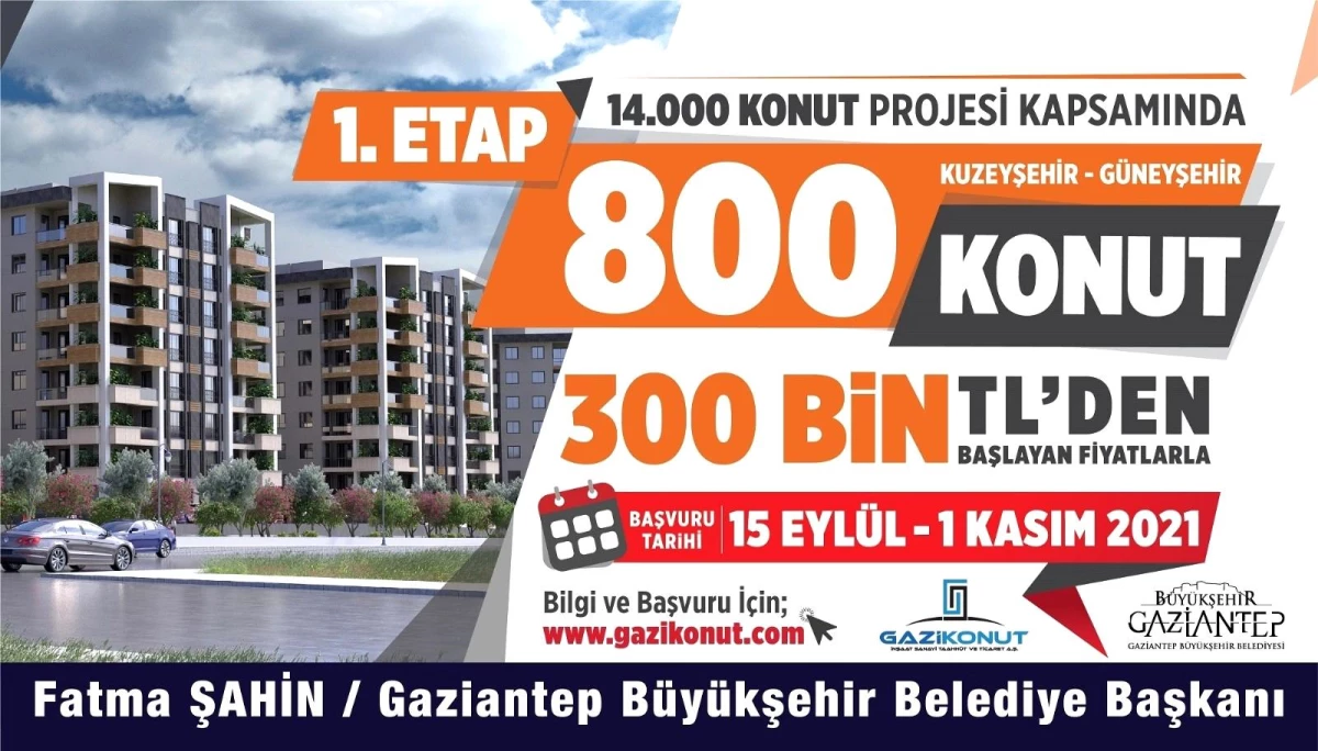 Gaziantep\'te 14 bin konut için ön talep toplanmaya başladı