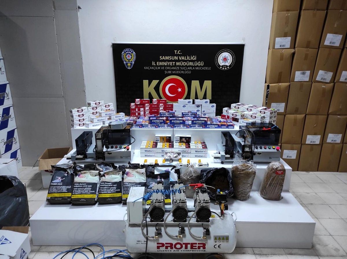 Samsun\'da kaçak tütün mamulleri ele geçirildi