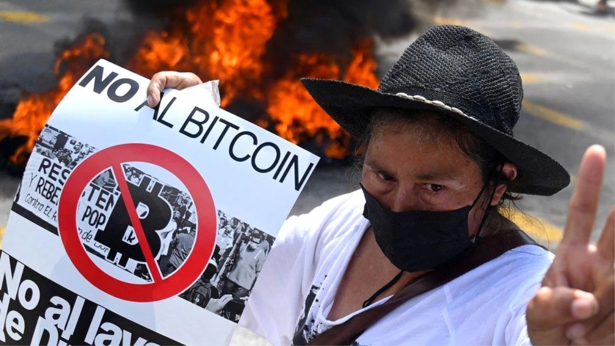 El Salvador\'da Bitcoin protestoları