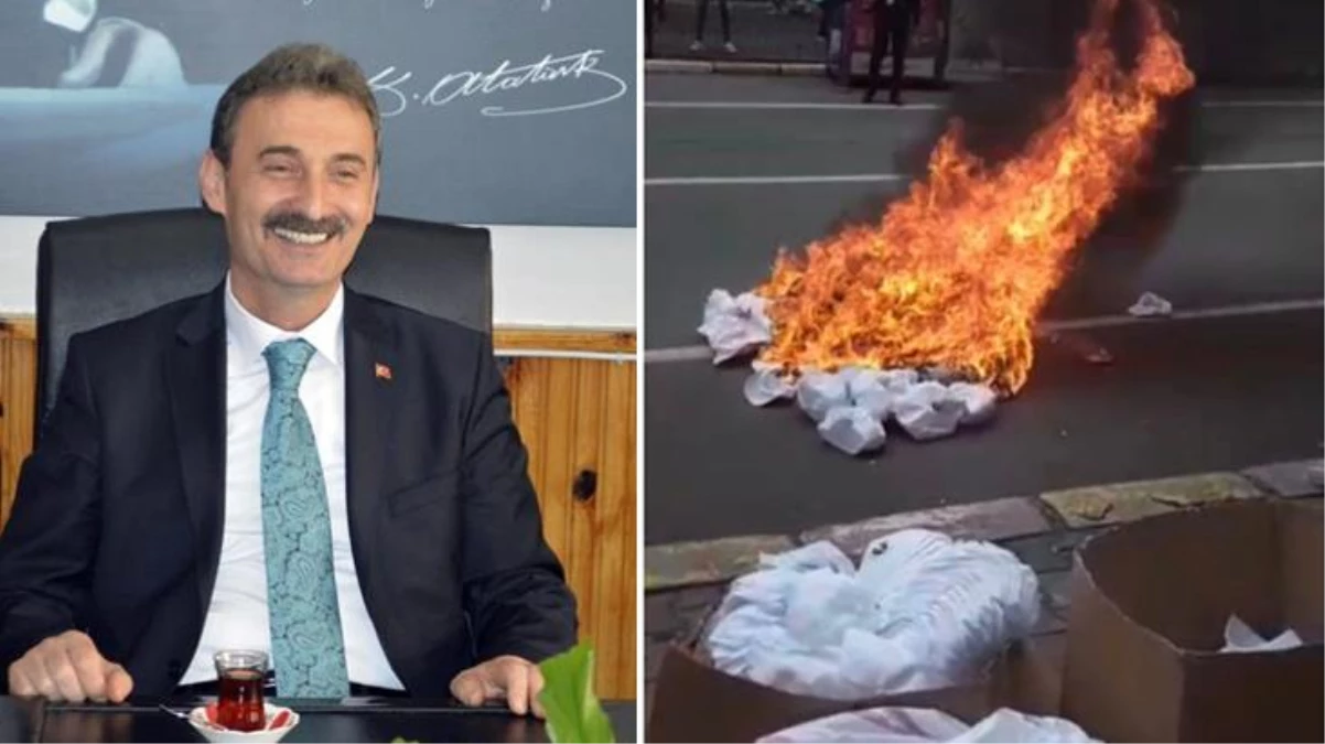 Trabzon\'da başkan, \'Kürdistan şapkası\' üretildiği söylenen fabrikayı basıp her şeyi yaktırdı