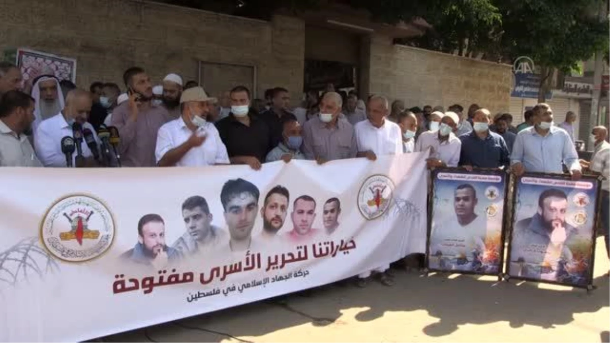 İsrail hapishanesinden kaçtıktan sonra yakalanan Filistinlilerle dayanışma gösterisi