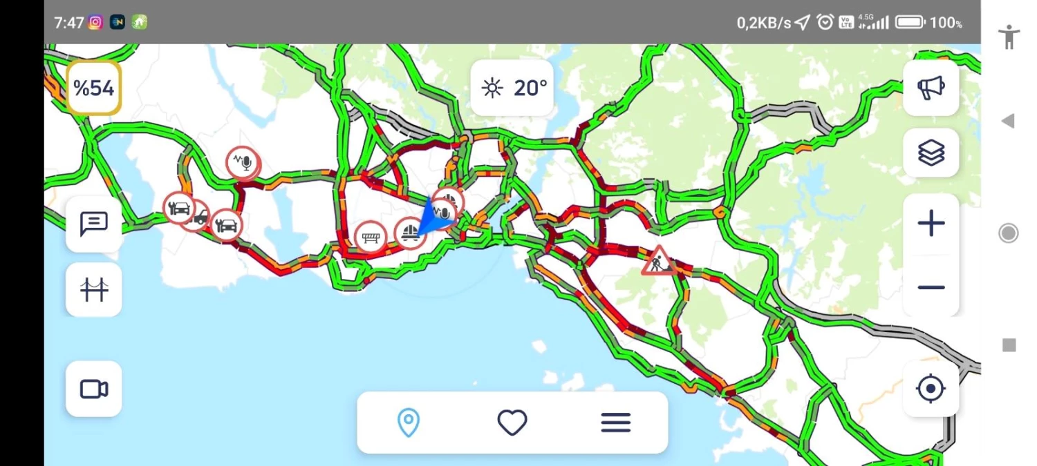 İstanbul yeni haftaya yüzde 54 trafik yoğunluğu ile başladı