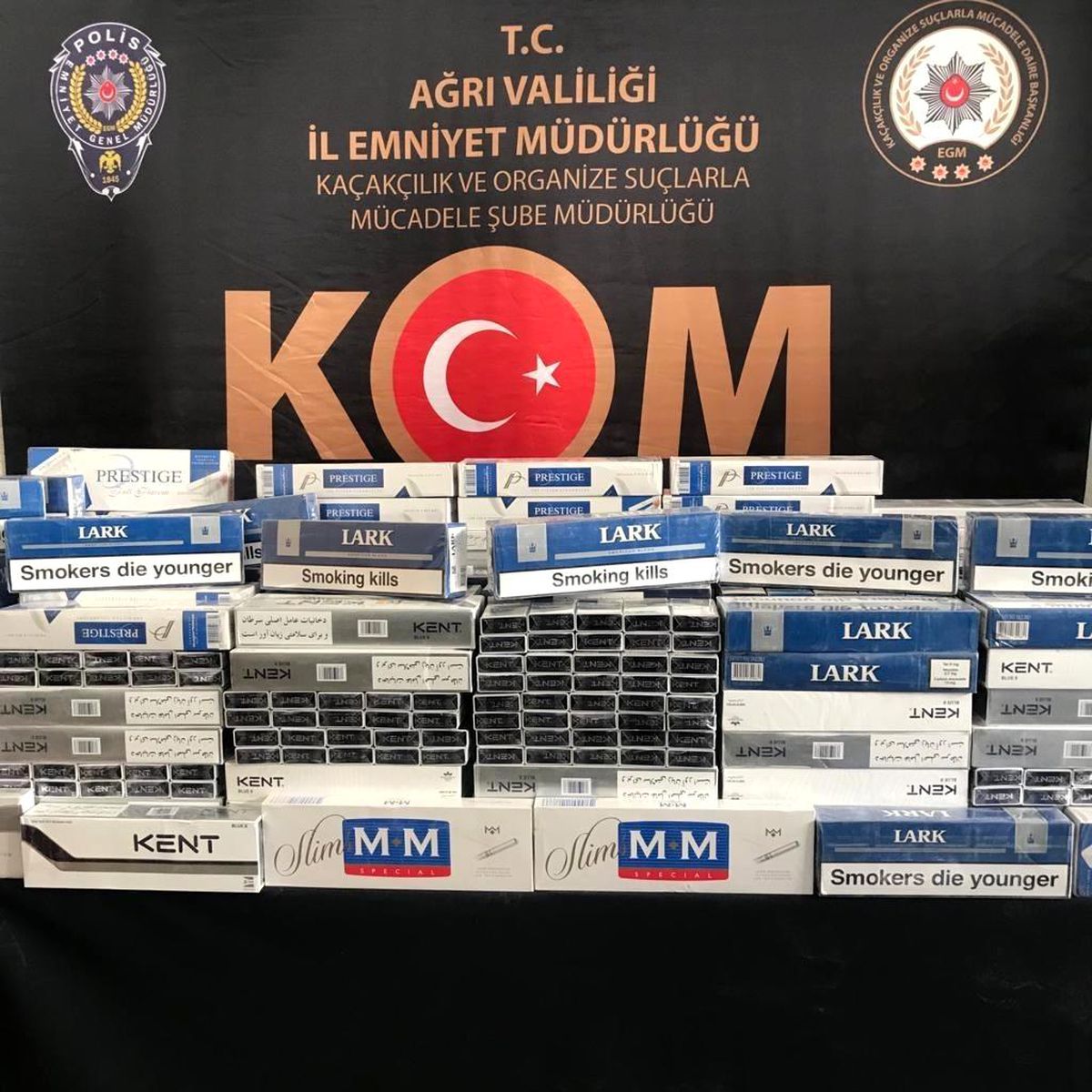 Ağrı\'da 2 bin 500 karton kaçak sigara ele geçirildi