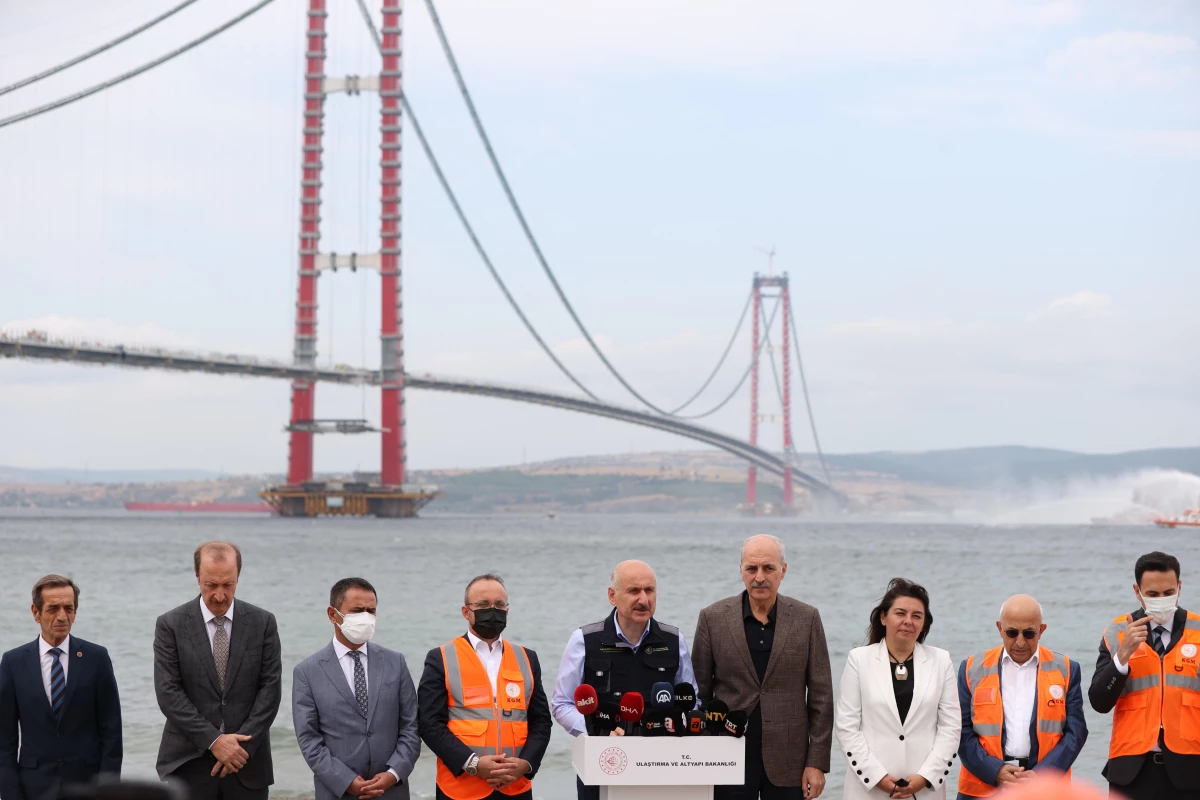 Bakan Karaismailoğlu 1915 Çanakkale Köprüsü şantiyesinde açıklamada bulundu: (1)
