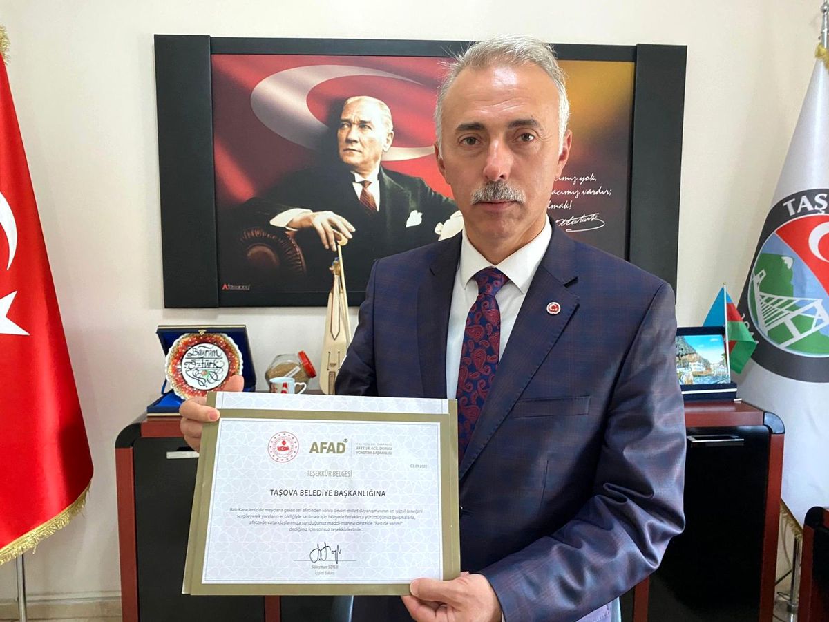 Bakan Soylu\'dan Taşova Belediyesi\'ne "Teşekkür Belgesi"
