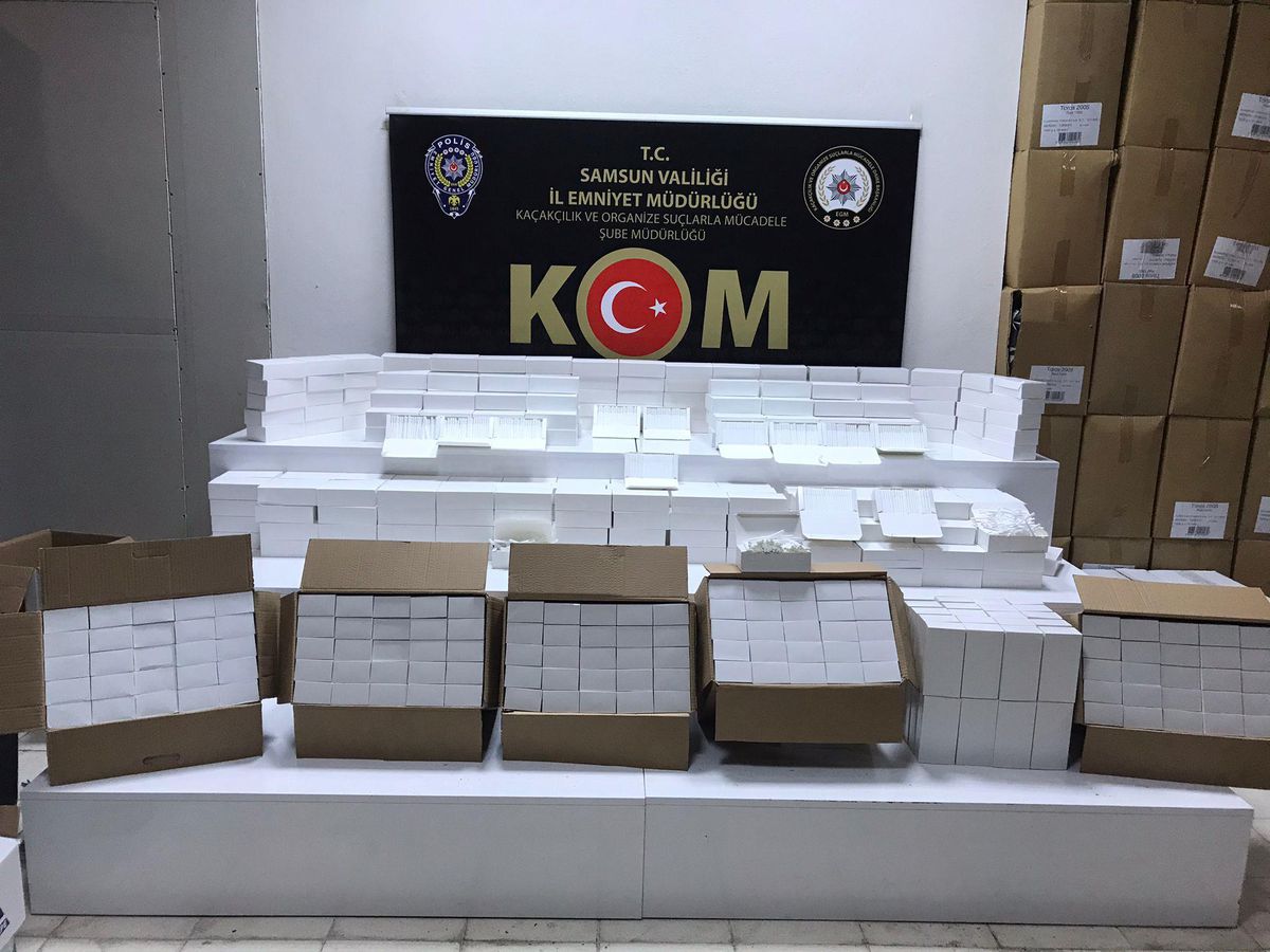 Samsun\'da 160 bin makaron ele geçirildi