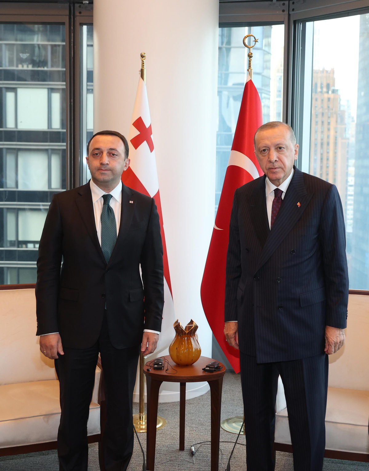 Son dakika haberi! Cumhurbaşkanı Erdoğan, New York\'ta Gürcistan Başbakanı Garibaşvili\'yi kabul etti.