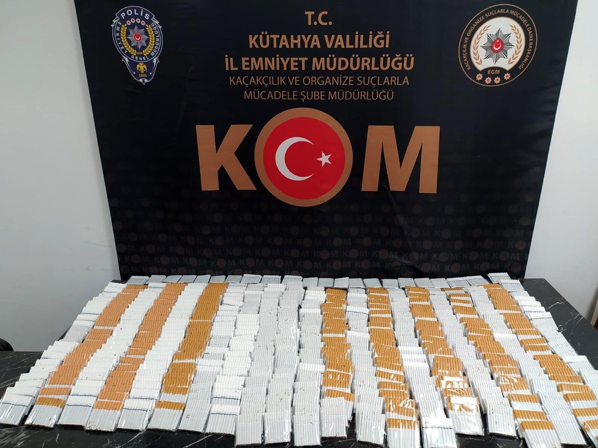 Kütahya\'da 9 bin 500 makaron ele geçirildi